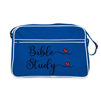 Conception de cœurs pour l’étude biblique - Sac Retro - bleu/blanc - Devant