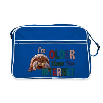 Je suis plus âgé qu’Internet - Tortue - Sac Retro - bleu/blanc - Devant