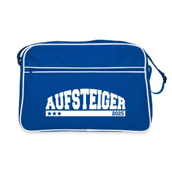 Aufsteiger 2025 Aufstieg Fußball Handball - Retro Tasche - Blau/Weiß - Vorne
