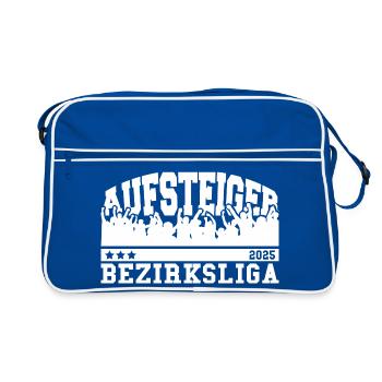 Aufsteiger 2025 Bezirksliga Aufstieg Fußball - Retro Tasche - Blau/Weiß - Vorne