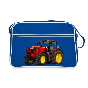 Tracteur rouge - Sac Retro - bleu/blanc - Devant