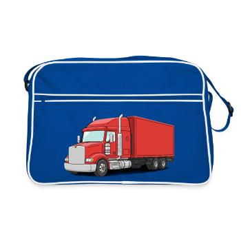 Red Cargo Truck Illustrated Style - Retro Bag - blue/white - Front