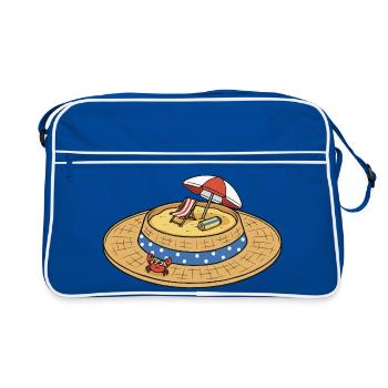 Île de la plage du Chapeau de Paille - Sac Retro - bleu/blanc - Devant