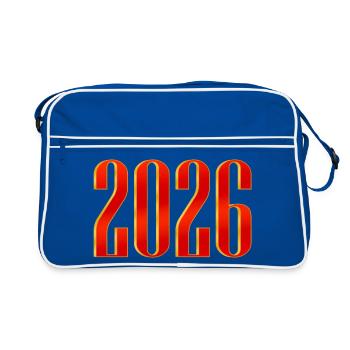 NOUVEAU -- Brillez de mille feux : nous sommes en 2026 ! - Sac Retro - bleu/blanc - Devant