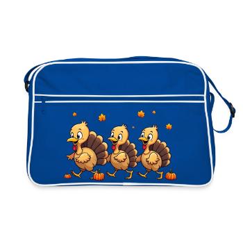 Bébé dinde de Thanksgiving - Sac Retro - bleu/blanc - Devant