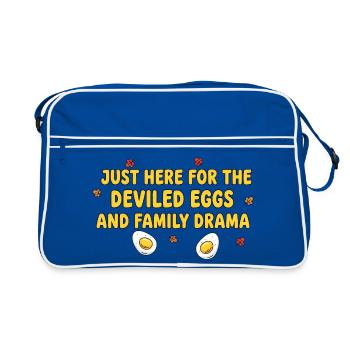 C’est là pour les œufs farcis et le drame familial - Sac Retro - bleu/blanc - Devant