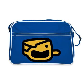 Distributeur de sac à crottes Chien promeneur Chien d’école - Sac Retro - bleu/blanc - Devant