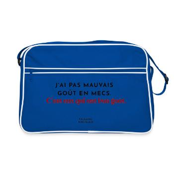 J'ai pas mauvais goût en mecs. C'est eux qui ont b - Sac Retro - bleu/blanc - Devant