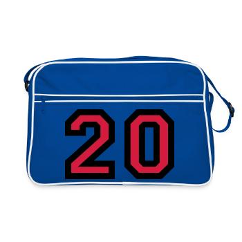 The number 20 - number twenty - Retro Bag - blue/white - Front