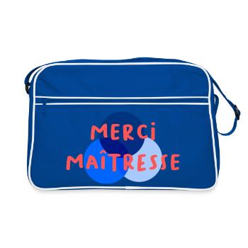 GELIEBTE. VIELEN DANK. DANKE HERRIN - Retro Tasche - Blau/Weiß - Vorne