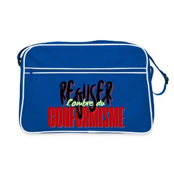 Ablehnung des Konformismus - Retro Tasche - Blau/Weiß - Vorne