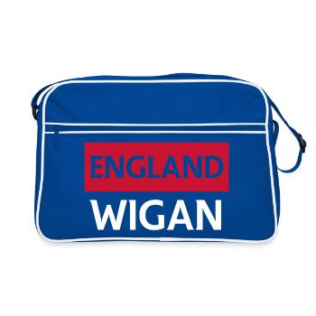 Emblème du football de l’Angleterre Wigan - Sac Retro - bleu/blanc - Devant