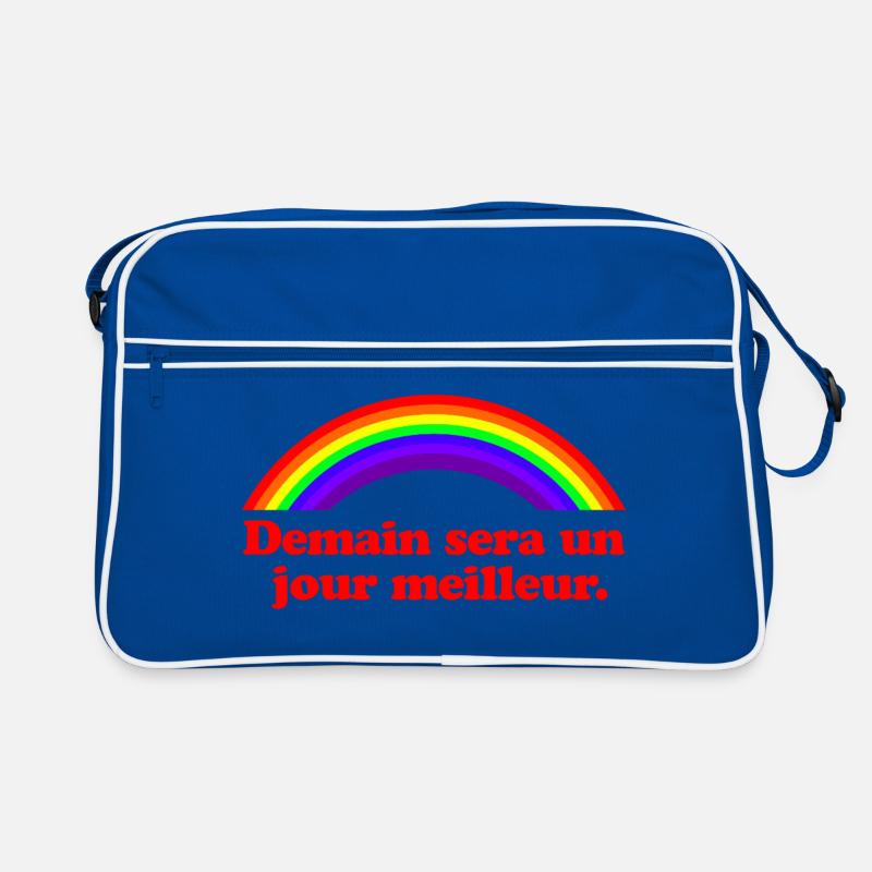 Morgen wird ein besserer Tag – Regenbogen Retro Tasche