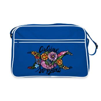 Floral Camel Silhouette - Retro Bag - blue/white - Front