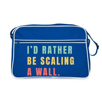 Je préférerais escalader un mur - Sac Retro - bleu/blanc - Devant