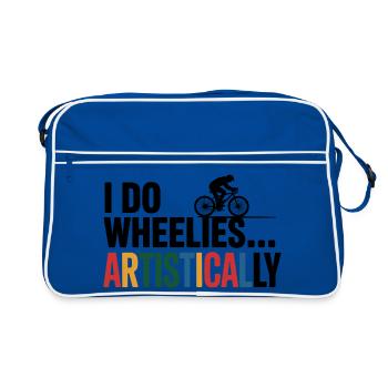 Künstlerisches Radfahren Grace - Retro Tasche - Blau/Weiß - Vorne