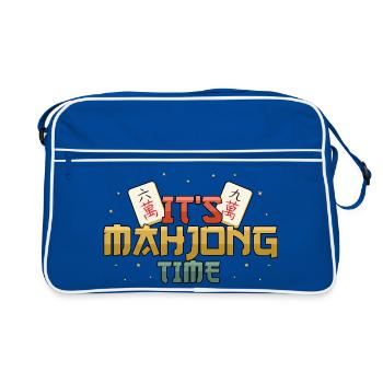It's Mahjong Time Mahjong Game Social Club - Retro Bag - blue/white - Front