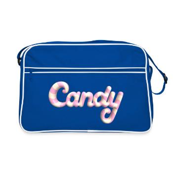 Candy Lettering – 3D Render Candy Style - Retro Bag - blue/white - Front