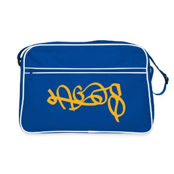 Souvenir d’art de rue Golden Lagos Day - Sac Retro - bleu/blanc - Devant