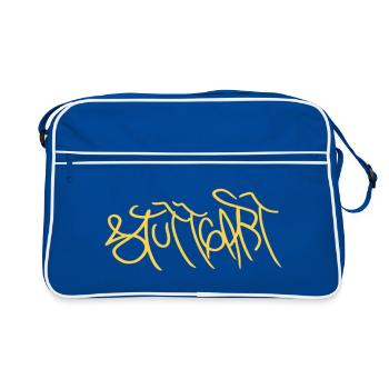 Kreatives Stuttgart Andenken - Retro Tasche - Blau/Weiß - Vorne