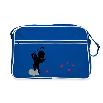 Amor with golf Club - Retro Bag - blue/white - Front