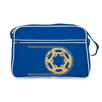Sprocket chain composite cracks - Retro Bag - blue/white - Front