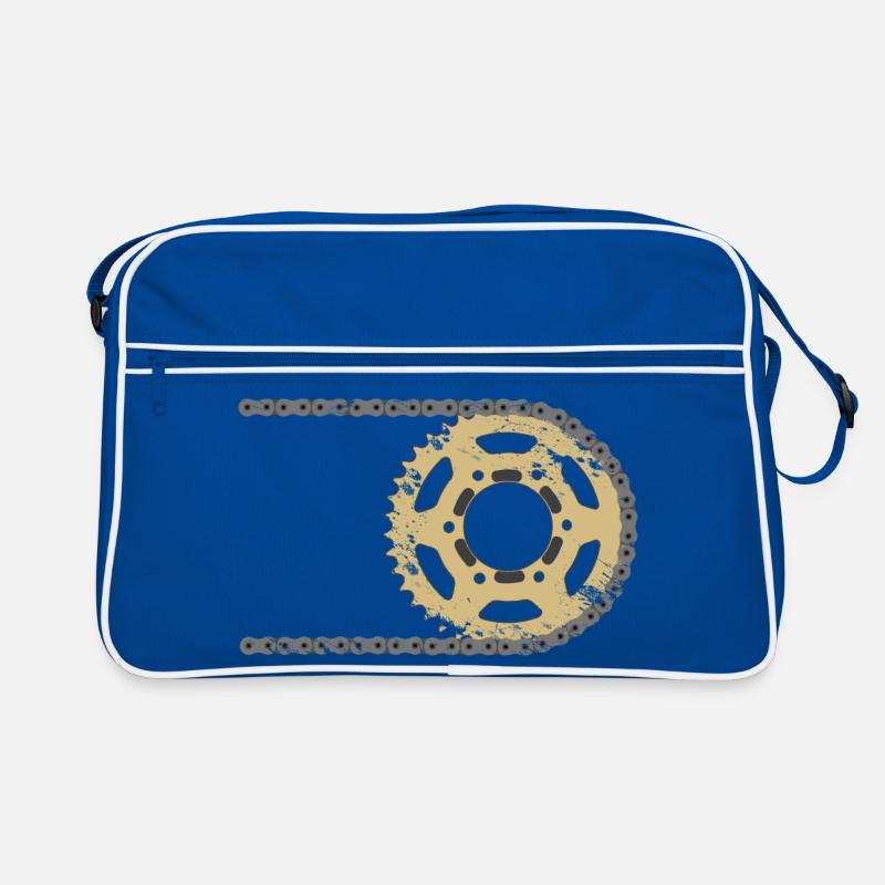 Ritzel Kette Verbund Risse - Retro Tasche - Blau/Weiß