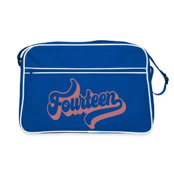 Quatorze 14e anniversaire pour les filles de 14 ans - Sac Retro - bleu/blanc - Devant