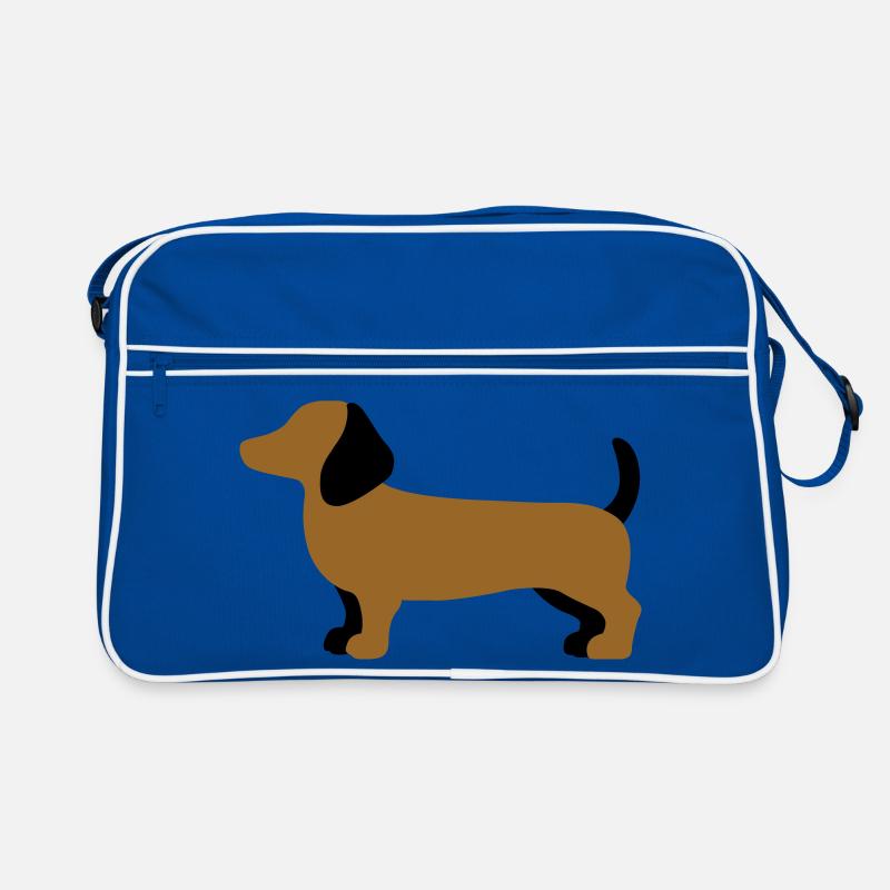 Dachshund Silhouette – Minimalist Dog Design Retro Bag