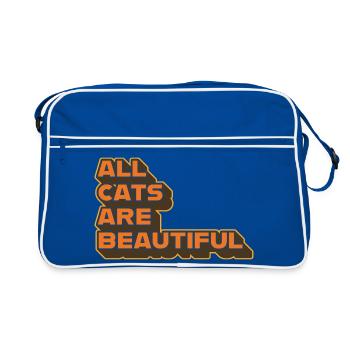 All Cats Are Beautiful – Stylisches Statement - Retro Tasche - Blau/Weiß - Vorne