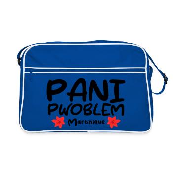 Martinique Antillen Pani Pwoblem Entspannung - Retro Tasche - Blau/Weiß - Vorne
