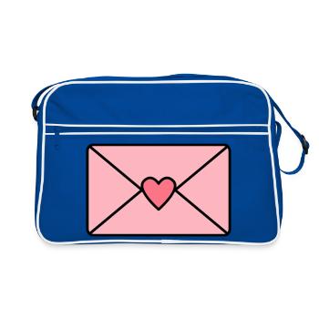 Love letter with heart - Retro Bag - blue/white - Front
