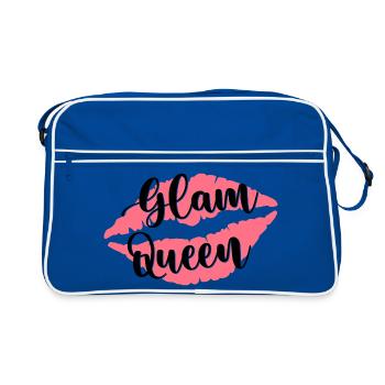 Glam Queen Kuss - Retro Tasche - Blau/Weiß - Vorne