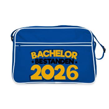 Bachelor 2026 Abschluss Promotion Sponsion - Retro Tasche - Blau/Weiß - Vorne