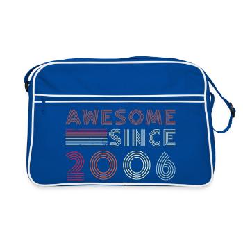 Retro Jubiläum 2006 Liniendesign - Retro Tasche - Blau/Weiß - Vorne