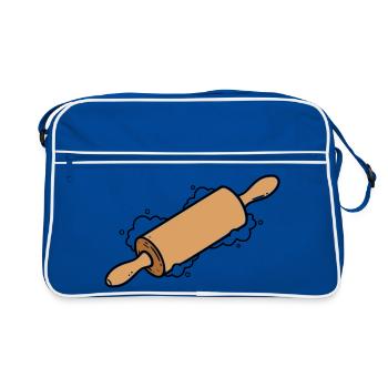 Rolling Pin Rolling Dough Roll Baking - Retro Bag - blue/white - Front