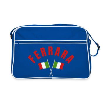 Emblem der Ferrara-Italien-Flaggen - Retro Tasche - Blau/Weiß - Vorne