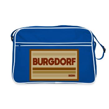 Burgdorf Bern Retro Schild - Retro Tasche - Blau/Weiß - Vorne
