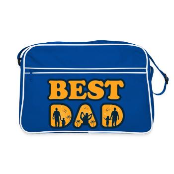 Meilleur Papa Silhouette Soleil - Retro Bag - blue/white - Front