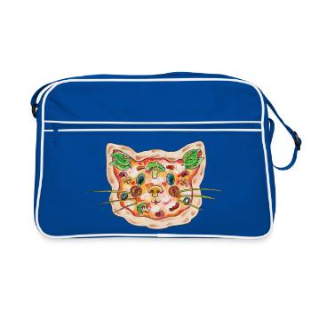 Chat à pizza - Sac Retro - bleu/blanc - Devant