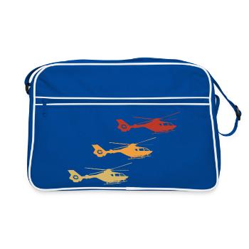 Hélicoptère Vintage - Sac Retro - bleu/blanc - Devant