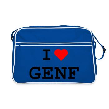 J’adore Genève - J’aime Genève - Sac Retro - bleu/blanc - Devant
