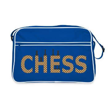 Echecs à la silhouette contrastée - Sac Retro - bleu/blanc - Devant