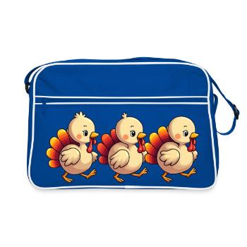 Bébé dinde de Thanksgiving - Sac Retro - bleu/blanc - Devant