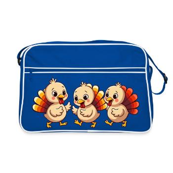 Bébé dinde de Thanksgiving - Sac Retro - bleu/blanc - Devant