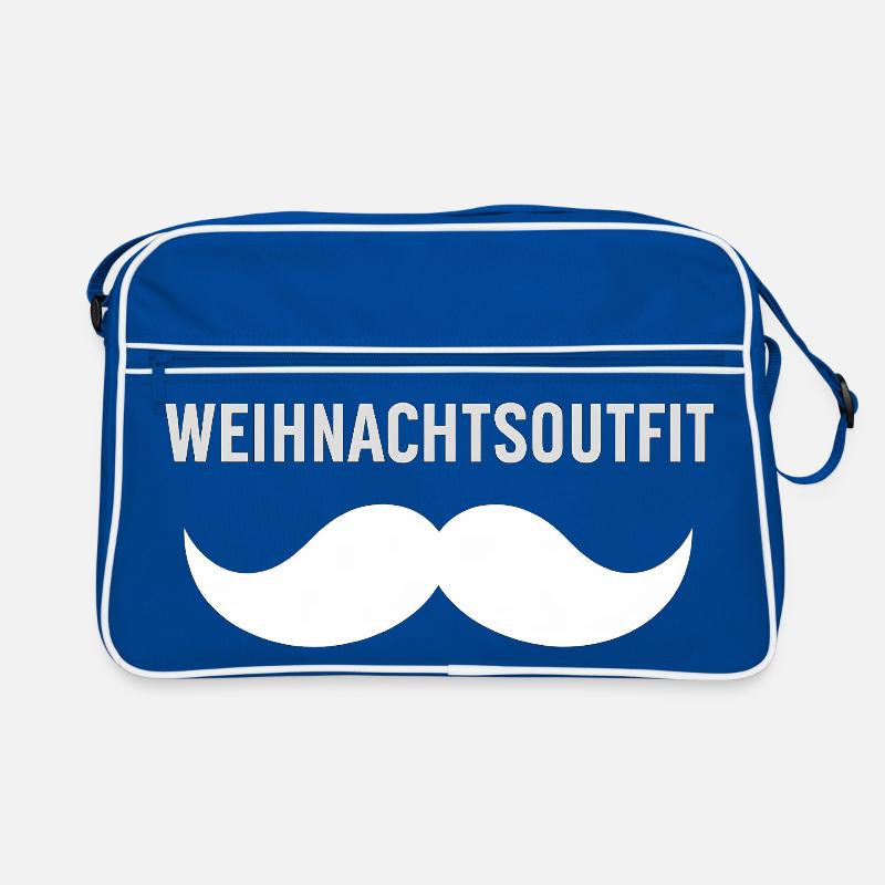 Christmas outfit with mustache Retro Bag