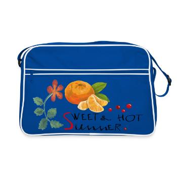 Ornement des fleurs d’agrumes - Sac Retro - bleu/blanc - Devant