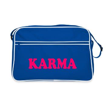 Karma - Retro Tasche - Blau/Weiß - Vorne