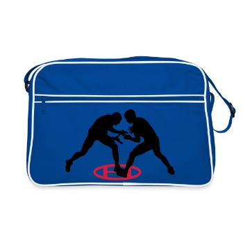 lutte gréco-romaine - Sac Retro - bleu/blanc - Devant