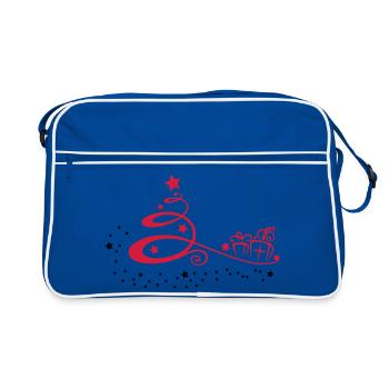 Christmas tree with stars and presents - Retro Bag - blue/white - Front